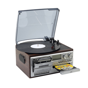 Tocadiscos de Vinilo, Gramófono Multifunción con Reproductor de CD, Casete, Radio, USB, Altavoz Integrado <span class=keywords><strong>y</strong></span> Control Remoto - Product Image 2