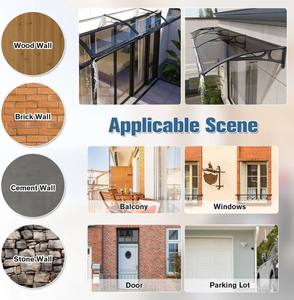 Abri de pluie <span class=keywords><strong>Transparent</strong></span> <span class=keywords><strong>pour</strong></span> balcon extérieur avant-toit fenêtre vitrine Villa ménage pluie en alliage d'aluminium Support auvents - Product Image 5