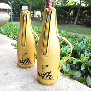 Handled Thermal Insulated Neoprene Champagne <b>Bottle</b> Cooler Bag Zipper Handle Waterproof 750ml Capacity Portable Foldable Tote - Product Image 5