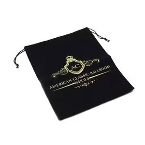 Vente en gros de sacs cadeaux de luxe en velours de haute qualité, petite taille, avec cordon de serrage en daim, pochette à bijoux avec logo - Product Image 3