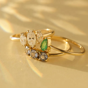 Bague de fiançailles ZYO personnalisée en argent 925 de haute qualité avec trois moissanites VVS, coupe marquise, plaquée or, pour femmes et hommes - Product Image 3