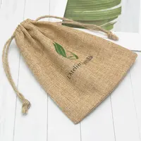 Bolsa de yute con cordón de arpillera, bolsa de yute reutilizable en línea con Logo, embalaje suave, 100% algodón, regalo y artesanía, venta al por mayor