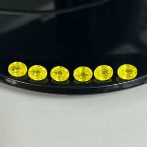 พลอยแกรนเนตสังเคราะห์สีเหลืองคานารีทรงรีแบบหลวมสำหรับทำเครื่องประดับ - Product Image 4