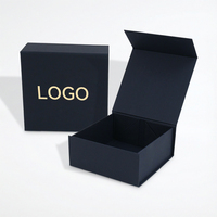 Boîte cadeau de luxe haut de gamme à fermeture magnétique, pliable, style livre, en papier artistique, noir mat, avec logo, pour présentation de produits premium