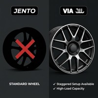 Jantes en alliage JENTO 18 pouces 8J 9J décalées 5x112 ET42 ET45 CB66.6 noires usinées pour Mercedes Audi A4 A6 VW Passat JWL VIA