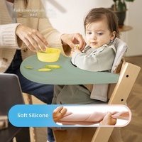 Chubbypapa Housse de plateau en silicone tout-en-un pour chaise haute enfant, antidérapante, facile à nettoyer, résistante à la chaleur, forme irrégulière