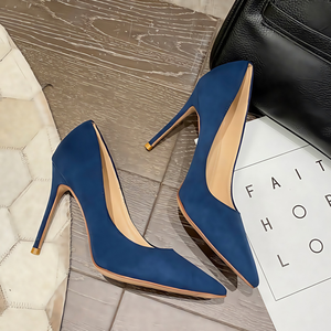 Zapatos de Diseñador para Mujer, Zapatos de Tacón Alto para Oficina, Tacones de Aguja de 8 cm, Sandalias de Tacón con Plataforma Hueca de Gamuza para Mujer, Sandalias de Cuero - Product Image 3