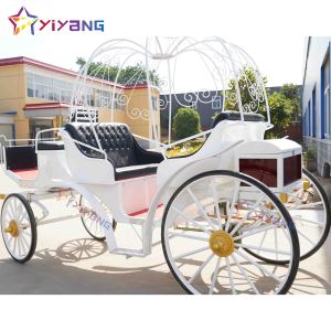 Chariot de mariage de citrouille dorée de luxe Transport de la mariée élégante sur un chariot de bonbons spécial Inspiré de l'entraîneur de citrouille de <span class=keywords><strong>Cendrillon</strong></span> - Product Image 1