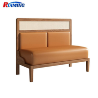 Ensemble de sièges modulaires modernes en bois massif pour restaurant, combinaison de banquette en cuir pour restaurant, café, mobilier