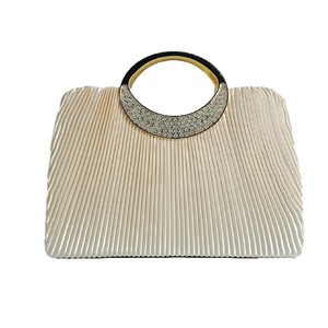 New Pleated <b>Square</b> Shape Polyester Evening Handbag Fashion Elegant Fine Flash Tanjing - Product Image 5