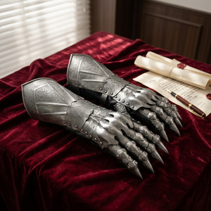 Guantes de Garra de Acero Inoxidable Hechos a Mano, Plateados, Armadura Medieval de Caballero, Guantes Góticos para Cosplay, Estilo Antiguo - Product Image 3