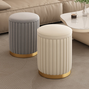 Modern Home Shoe Changing <strong>Stool</strong> Fabric Pedal Low <strong>Small</strong> Sofa <strong>Stool</strong> with Leather Finish Normcore <strong>Dressing</strong> <strong>Table</strong> Makeup <strong>Stool</strong> - Product Image 1