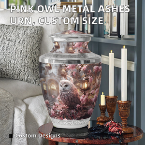Urna Funeraria de Metal Plateado con Diseño de Búho Estilo Americano, Urna para Cenizas de Adultos, para Hombres y Mujeres, con Capacidad Personalizable - Product Image 2