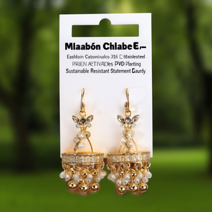 Boucles d'oreilles pendantes tendance en acier inoxydable 316L plaqué or PVD, bijoux statement durables et résistants - Product Image 3