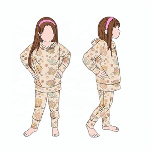 طقم هودي وبنطلون رياضي من قماش تيري البامبو مطبوع عليه حروف يوم 4 يوليو، طقم محايد للأطفال والآباء مكون من قطعتين - Product Image 6