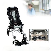 Poussette pour enfant handicapé à besoins spéciaux CS07Plus avec profondeur de siège et angle de dossier réglables et repose-pieds pour paralysie cérébrale