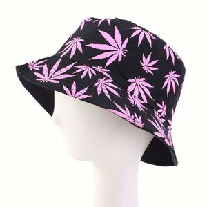 Wholesale Double Layer Bucket Hat Summer Hate Women Beach Colorful <b>Leaf</b> Bucket Cap for Sun Cap - Product Image 4