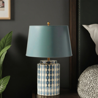 Lampadaires en céramique américaine Creative Blue Bedroom Living Room Study Coffee Shop Homestay Bedside Hotel Table Lights Luminaires