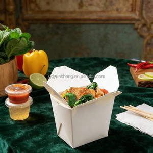 Contenitore Ecologico per Asporto Cinese, Secchiello in Carta Bianca per Ostriche, per Cibi Caldi, Zuppe e Noodles (A Prova di Perdite, Impilabile) - Product Image 3