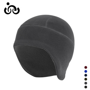 Fleece Hat Double Layer Extra Long Ear Covering Cap Cycling Windproof Warm Helmet Liner Unisex Adult Solid Color - Product Image 2