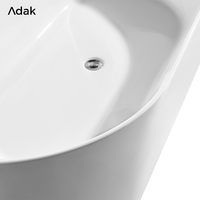 Baignoire de massage rectangulaire autoportante en acrylique Adak, avec drain, pour intérieur, garantie 5 ans, écologique, facile à nettoyer