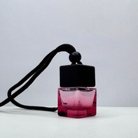 Bouteilles de parfum de voiture en verre carrées de 8 ml, dégradées et colorées, vides, diffuseur liquide, désodorisant d'air, diffuseur de voiture suspendu
