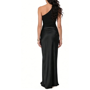 เดรสยาวรัดรูปไหล่เดียวสำหรับผู้หญิง - ชุดราตรีทรงเอ-ซิมเมทริคแฟชั่น - Product Image 5