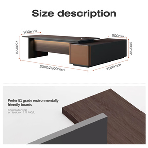 Sang Trọng Điều Hành Văn Phòng Bàn L Hình Ông Chủ Văn Phòng Bàn Và Ghế Đặt Đồ Nội Thất Văn Phòng Bằng Gỗ Thiết Kế Hiện Đại Giám đốc Văn Phòng Bàn - Product Image 3