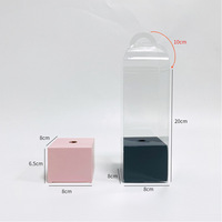 Caja de Papel Transparente para Flores Pequeñas, Estilo Simple, Caja de PVC para una Sola Rosa, Caja Portátil para Arreglos Florales, Caja de Regalo para Flores
