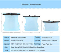 Sacs de rangement écologiques réutilisables, sans bpa, en Silicone, avec fermeture éclair, pour le stockage des aliments