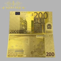 Billets de banque européens colorés de 5 à 10 millions d'Euros, plaqués or 24 carats, pour collection