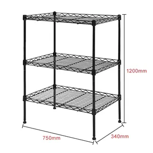 Étagères de rangement ajustables en fil noir, 2 pièces, en maille métallique, pour le rangement