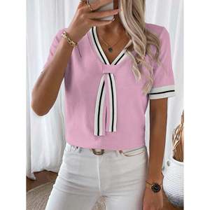 Suéter con Cuello Marinero y Lazo para Mujer, Tejido, Talla XS, Color Albaricoque - Product Image 2