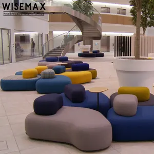WISEMAX 가구 창조적인 가정 가구 유럽 현대 모듈 결합된 직물 소파 돌 모양 가정 호텔을 위한 다채로운 소파