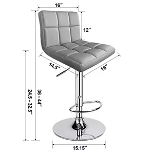 Home Tabourets de bar en acier inoxydable Chaise de comptoir de bar en cuir avec dossier - Product Image 4