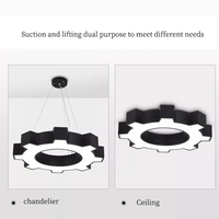 Luminaire suspendu LED en forme d'engrenage, lampe industrielle en anneau, luminaire suspendu personnalisable pour plafond, idéal pour salle de sport, bureau, club de fitness