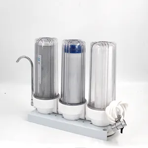 Filtro purificador de agua prefiltrante de 3 etapas, color blanco, 10 pulgadas