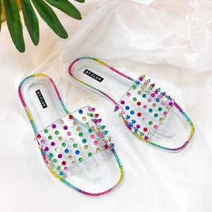 Zapatos <span class=keywords><strong>de</strong></span> mujer hermosa elegante mujer plana <span class=keywords><strong>de</strong></span> PVC verano comodidad sandalia - Product Image 5