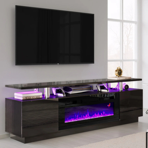 <span class=keywords><strong>Mueble</strong></span> de <span class=keywords><strong>TV</strong></span> de <span class=keywords><strong>85</strong></span> <span class=keywords><strong>Pulgadas</strong></span> con Chimenea Eléctrica y Soporte de Madera LED de Tamaño Personalizado <span class=keywords><strong>para</strong></span> Oficina en Casa - Product Image 1