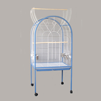 Cage à oiseaux écologique en gros, motif uni, en fer, avec fermeture à bouton-pression et plateau en plastique, vente directe fabricant