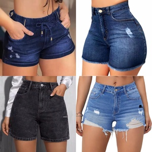 Shorts in <span class=keywords><strong>Denim</strong></span> a Vita Alta da <span class=keywords><strong>Donna</strong></span>, Taglie Forti, Moda Estiva a Basso Prezzo, <span class=keywords><strong>Abbigliamento</strong></span> Casual Trendy e Sexy, Vendita all'Ingrosso Mista - Product Image 1