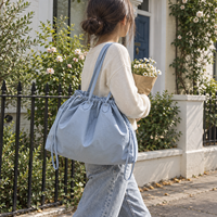 Sac de courses en Taslon en gros, en stock, avec cordon de serrage et large sangle, idéal pour événements, cadeaux, vente au détail, commandes en gros, fourniture OEM