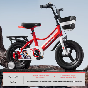 Bicicleta Infantil de 12-18 Pulgadas para Niños y Niñas de 3-9 Años con Ruedas de Entrenamiento, Cuadro de Acero de Alto Carbono y Canasta de Plástico - Product Image 2