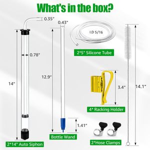 <span class=keywords><strong>Sifone</strong></span> Automatico 45cm/35cm 3/8\" con Tubo Giallo e Morsetto per Imbottigliamento Fermentazione Sifonatura Mead Kit per Produzione Artigianale di Birra Casalinga - Product Image 2