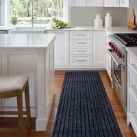 2pc Non-Slip Kitchen Rug Set Polyester Dirt Trapper Kitchen Runner Rug