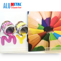 Impresión UV en ACP con letreros cuadrados de Alumetal de 1/2 pulgadas para pared y publicidad Blue Yallow Vividly