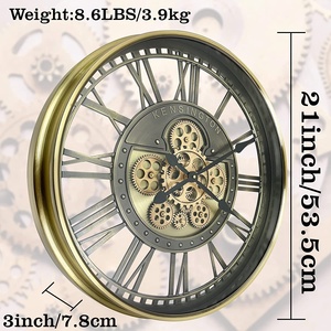 INFINITY TIME 21'' 53.5cm Best Selling <strong>Small</strong> Vintage Industrial Home Decor Moving Gear <strong>Wall</strong> <strong>Clock</strong> for Living Room <strong>Wall</strong> Decor - Product Image 2