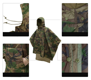 Multi Pattern Camouflage <b>Poncho</b> Hooded Pocket Drawstring LOOGU IP10 Portable Outdoor Travel Cover Up - Product Image 6