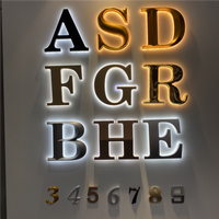 Enseigne en acier inoxydable rétroéclairée par LED personnalisée, enseigne en lettres lumineuses pour le nom de la boutique ou de l'entreprise