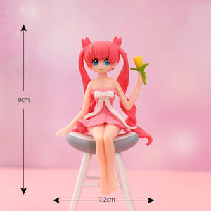 Ensemble de figurines d'<span class=keywords><strong>anime</strong></span> Sailor Moon, Usagi Tsukino et autres personnages assis sur des tabourets hauts avec diverses tenues pour la décoration - Product Image 5